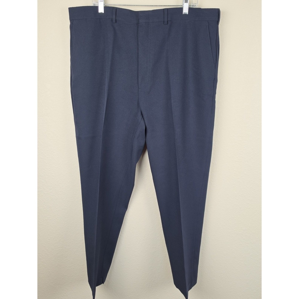 David Taylor Flexslax II Pants Men 42x29 Navy Blue Comfort Stretch Polyester